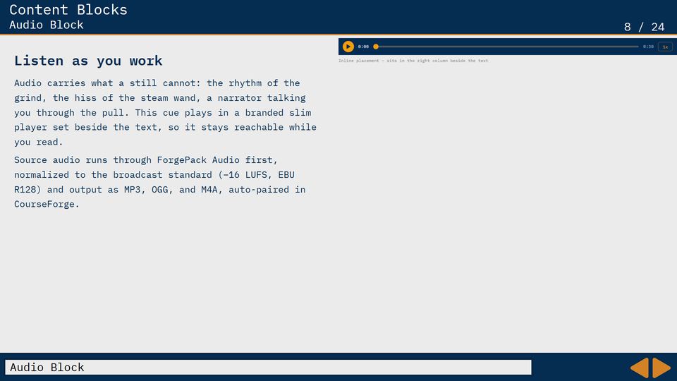 Inline audio player