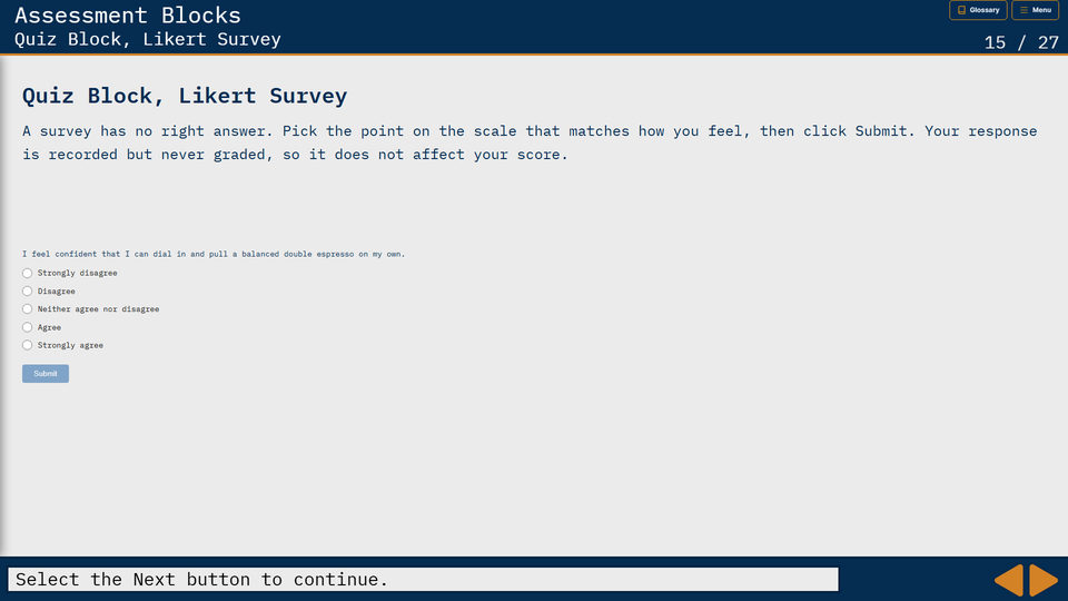 Likert survey quiz