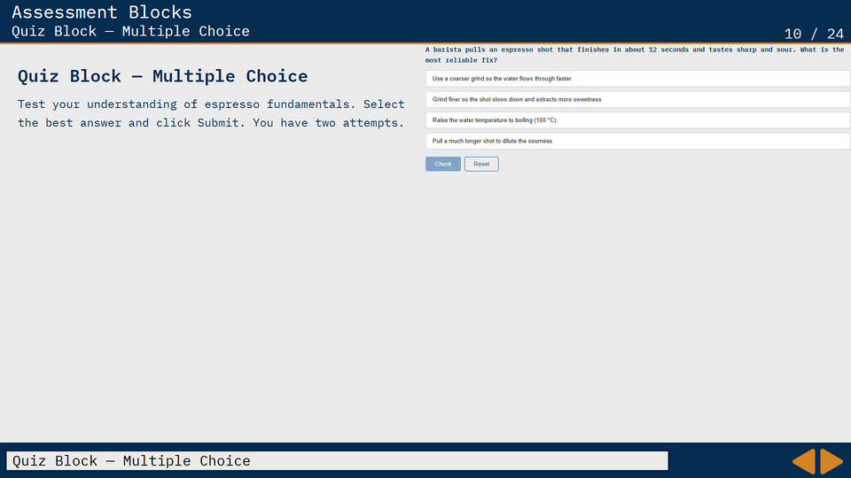 Multiple-choice quiz