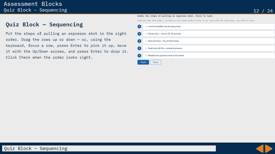 Sequencing quiz