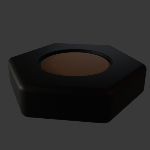 Canonical token under a low grazing light that exposes bevel highlights and roughness