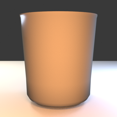 Milk-glass profile render showing its gentle taper and low recessed foot ring